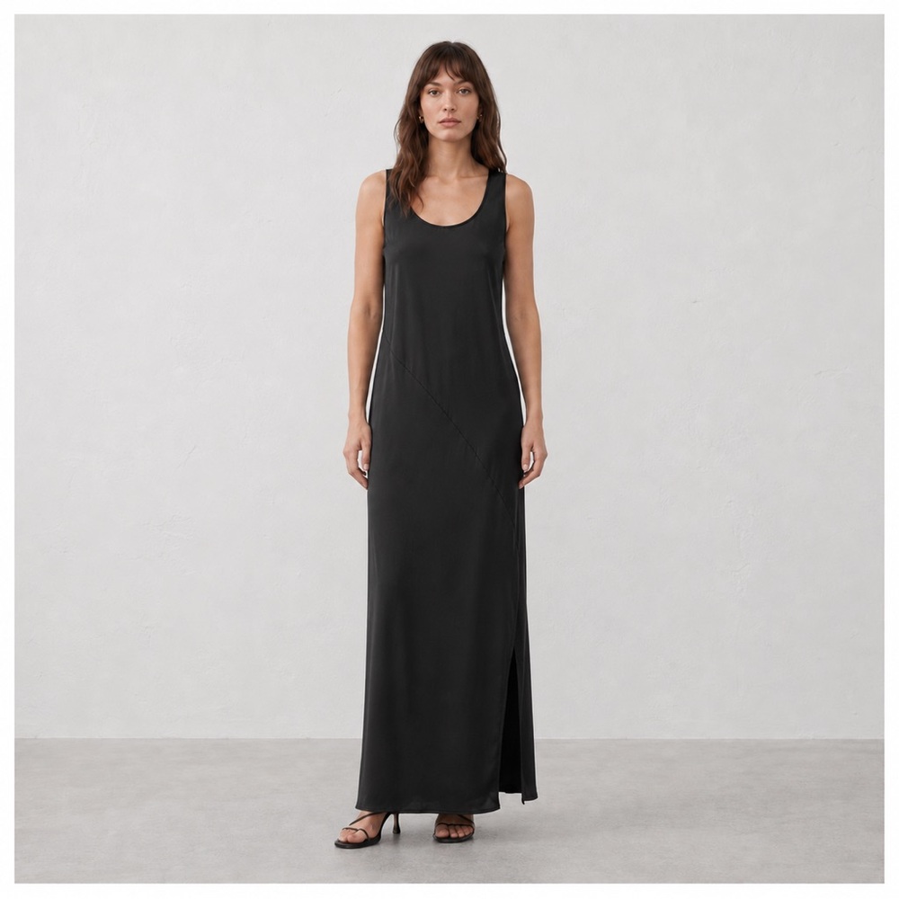 Banana Republic Silky Satin Dress Women's Size S Black NWT